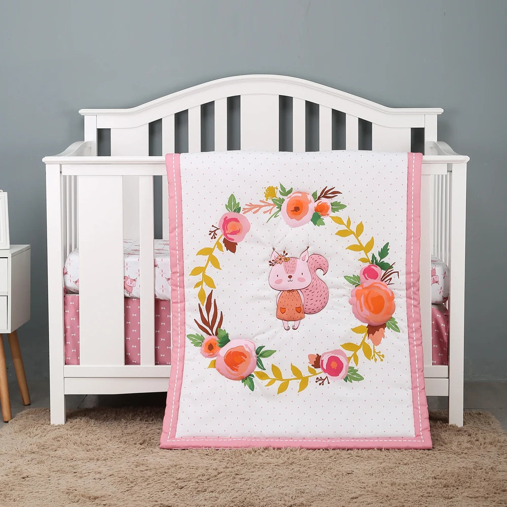 New rainbow design 3 pcs Baby Crib Bedding Set