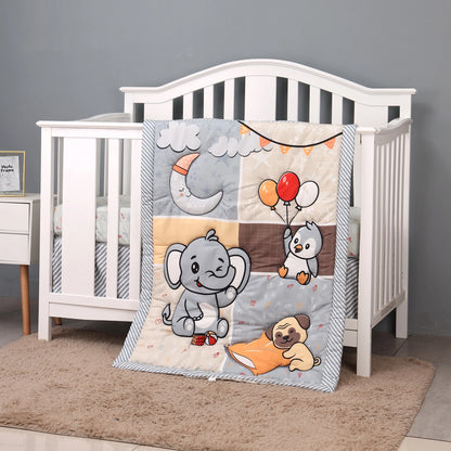 New rainbow design 3 pcs Baby Crib Bedding Set