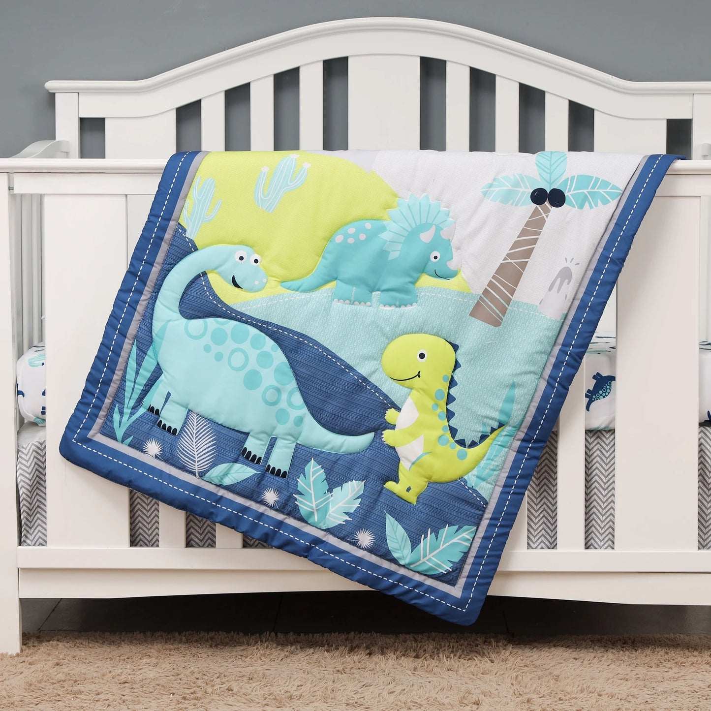 New rainbow design 3 pcs Baby Crib Bedding Set