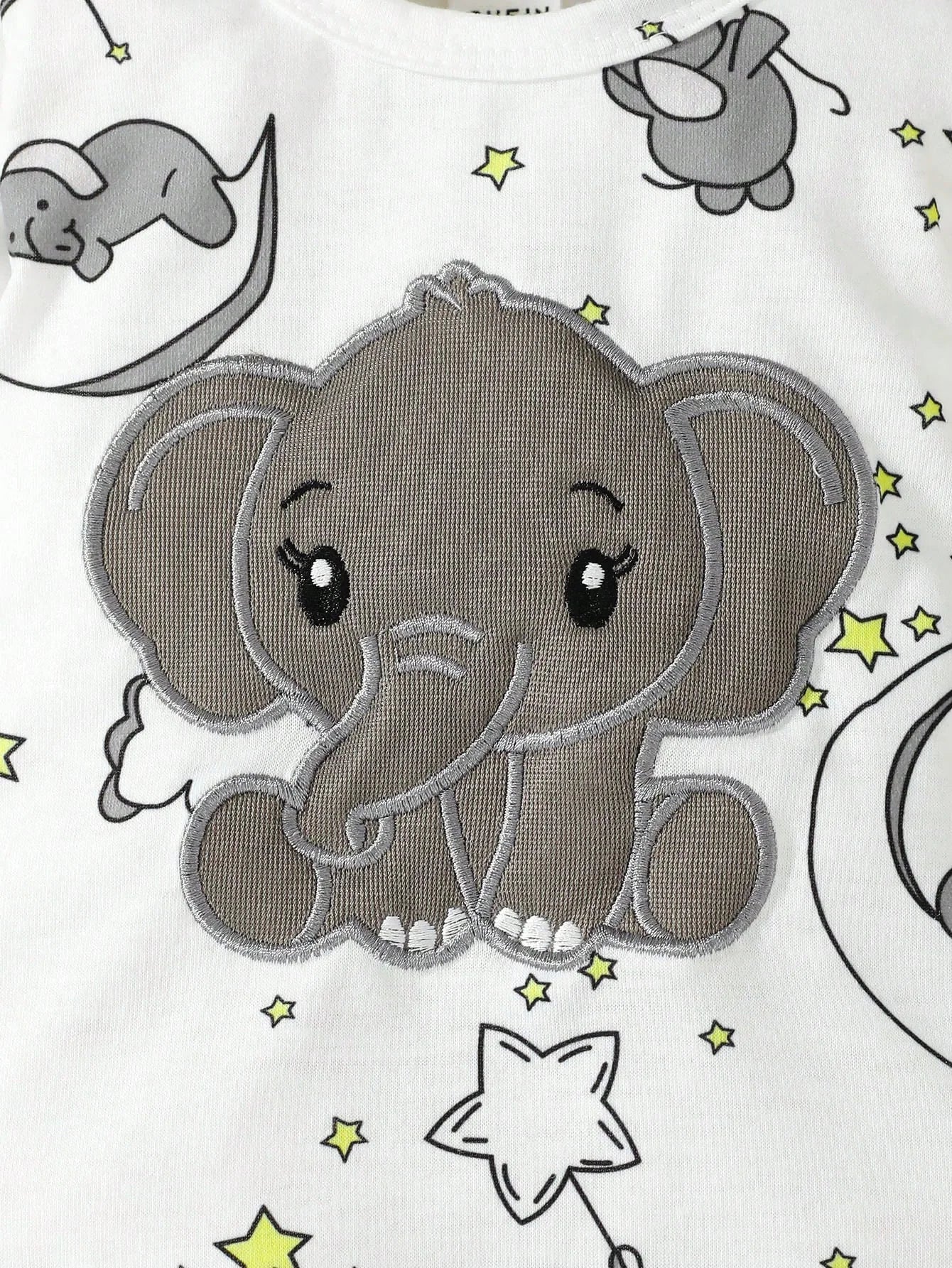 Baby Cute Cartoon Elephant Pattern Embroidery