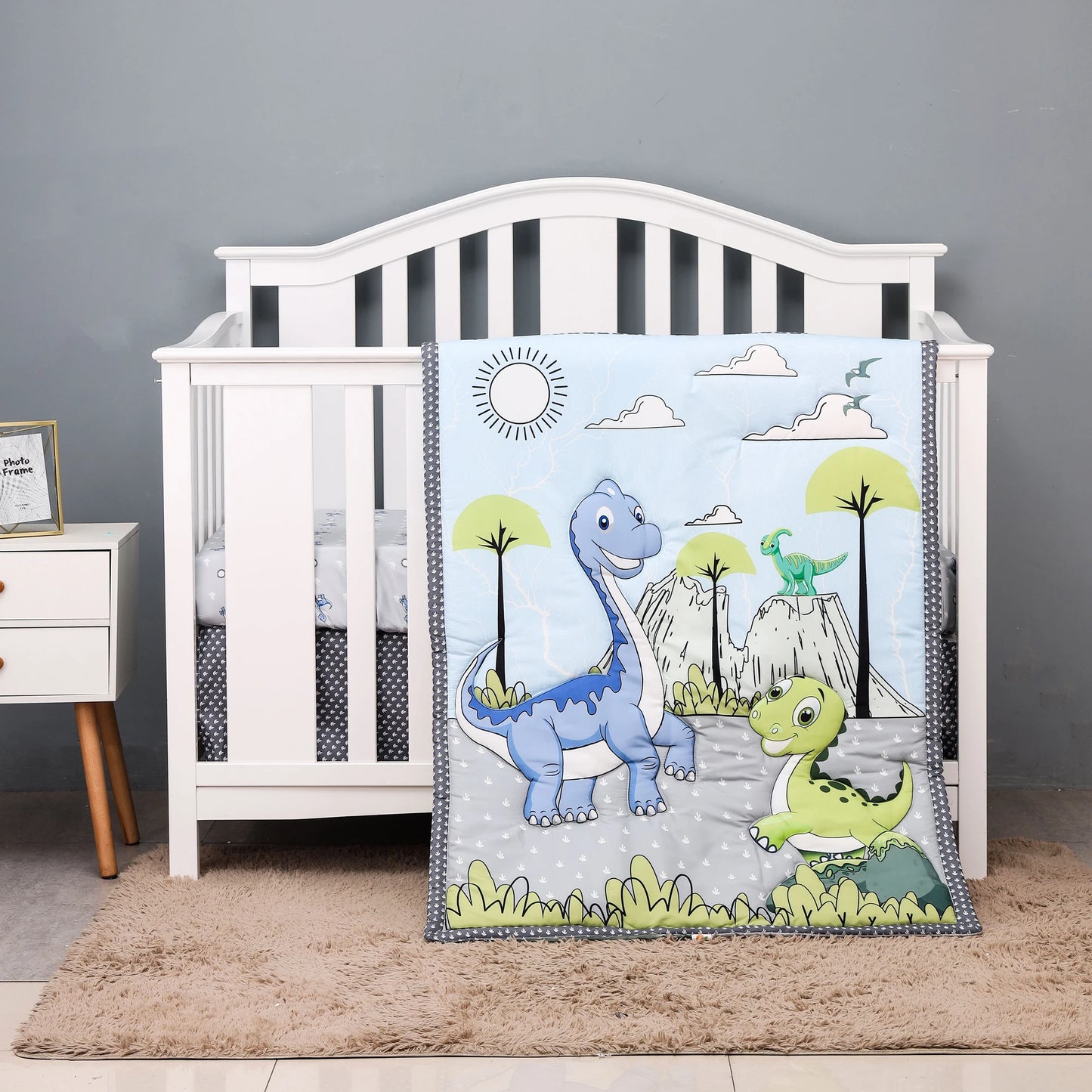 New rainbow design 3 pcs Baby Crib Bedding Set