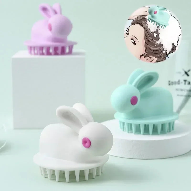 Cute Rabbit Silicone Shampoo Scalp Hair Massager