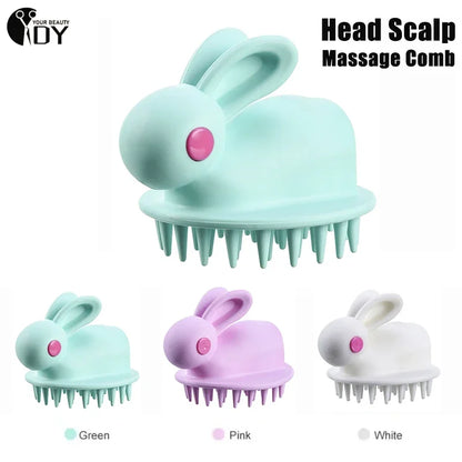 Cute Rabbit Silicone Shampoo Scalp Hair Massager