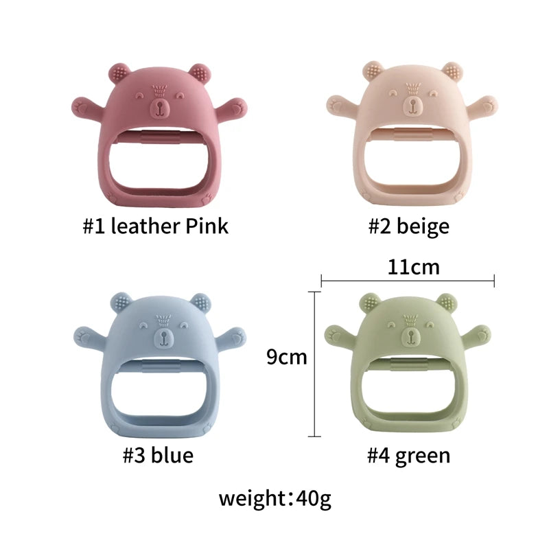 Baby Teether Gloves Kids Cartoon Bear Teething