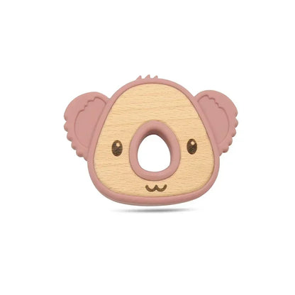 1PC Silicone Teether Baby Wooden Teether