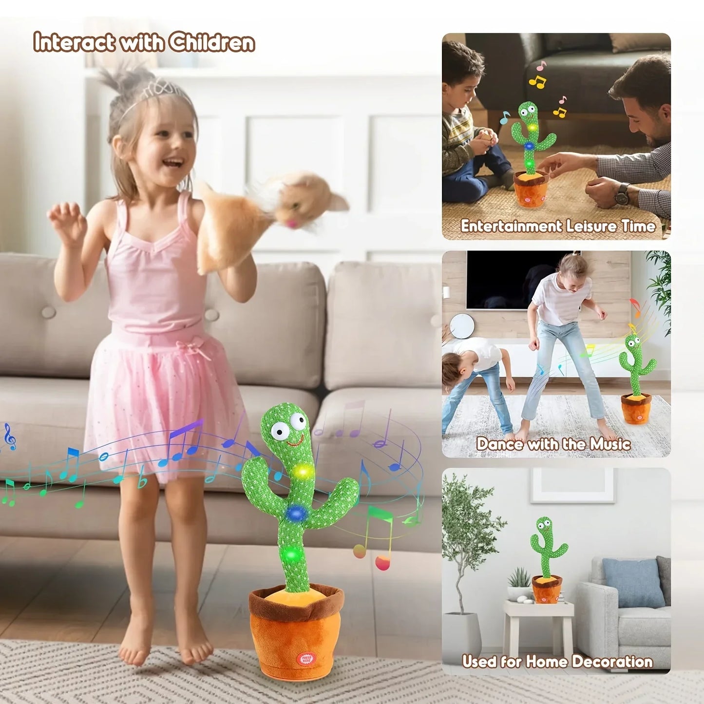 Dancing Cactus Repeat Talking Toy Electronic