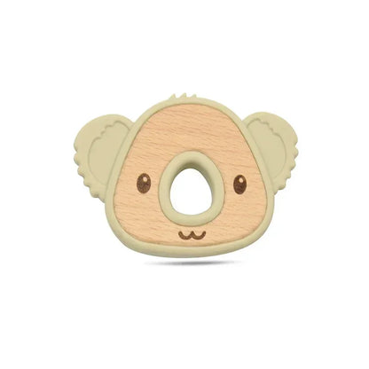 1PC Silicone Teether Baby Wooden Teether