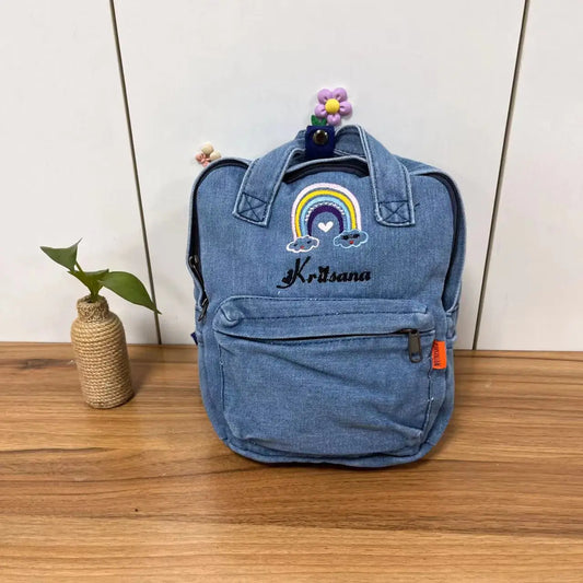 Custom Name Washable Denim Canvas Bag