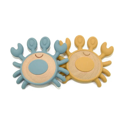 1PC Silicone Teether Baby Wooden Teether