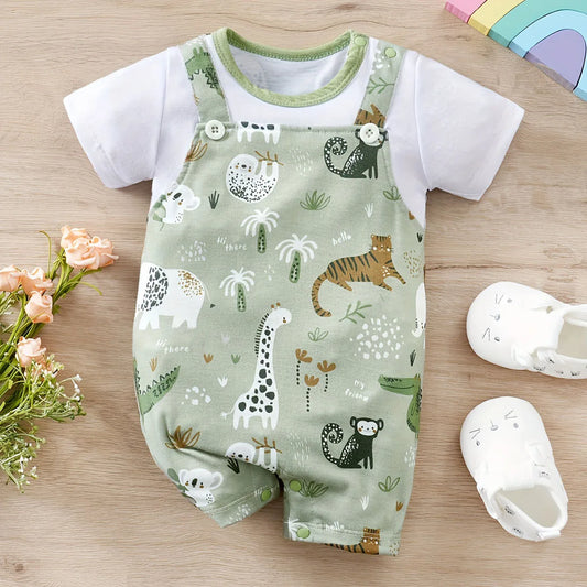 IURNXB Adorable Infant Zoo Animal Print Romper f